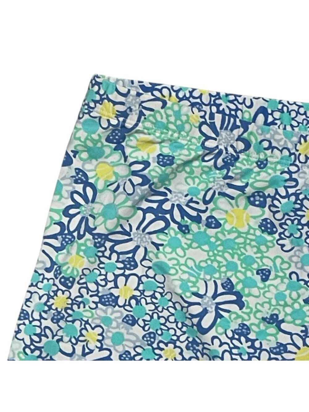Lilly Pulitzer Luxletic Bike Shorts Women’s Sz L Blue Green Floral Workout Gym - Picture 2 of 5